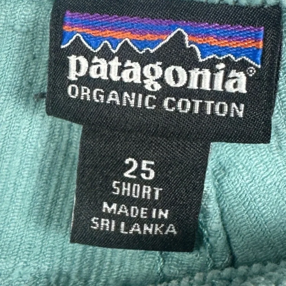 Patagonia Organic Cotton Pants Womens 25 Short Seafoam Green Slim Fit Corduroy